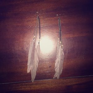 Gray Feather earrings